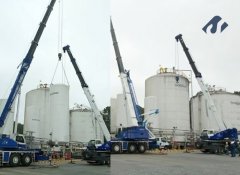 Operação de içamento, verticalização e transporte Operação de içamento, verticalização e transporte