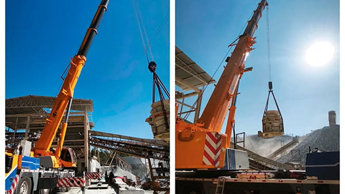 Guindaste Liebherr da Cunzolo em movimentação industrial documentada