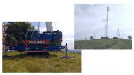 Guindaste ATF 90 operando em desmontagem de antena 